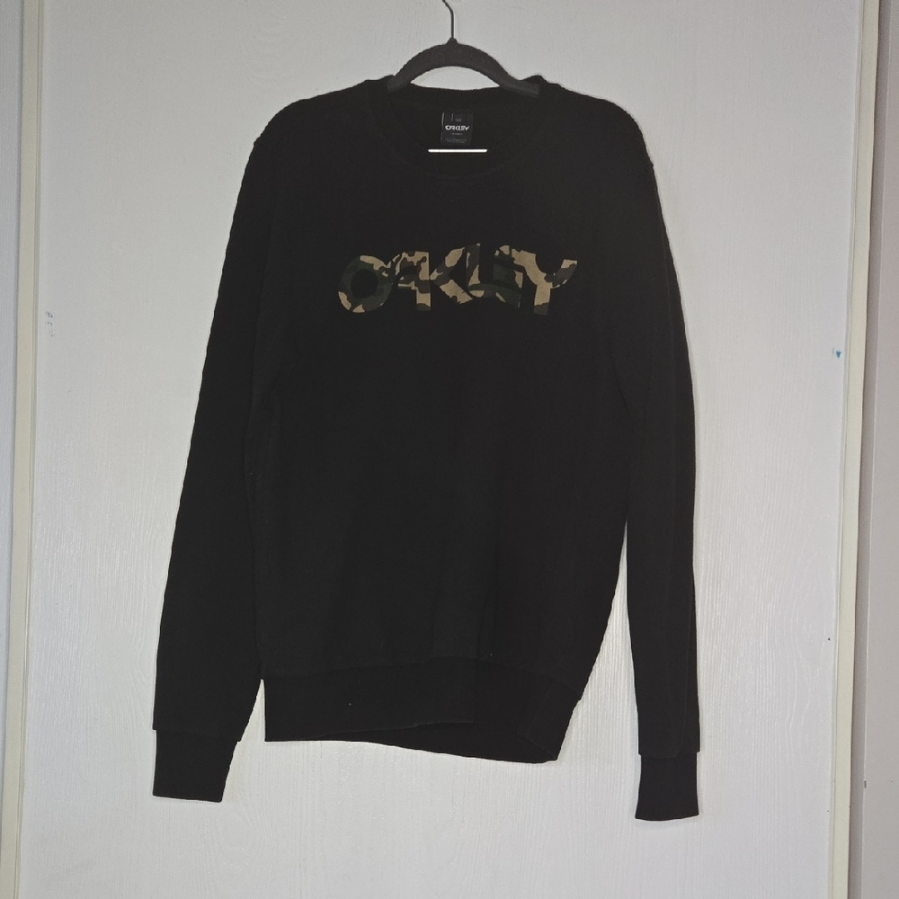 Oakley Black Crewneck Sweater with Camouflage Logo